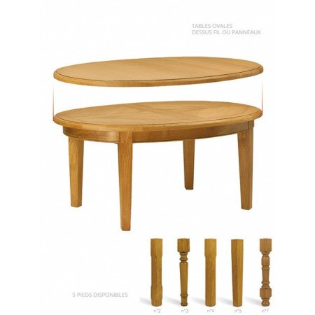 Table ronde ou ovale à panneaux - Mercier Table ronde ou ovale à panneaux - Mercier
