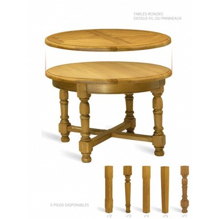 Table ronde ou ovale à panneaux - Mercier Table ronde ou ovale à panneaux - Mercier
